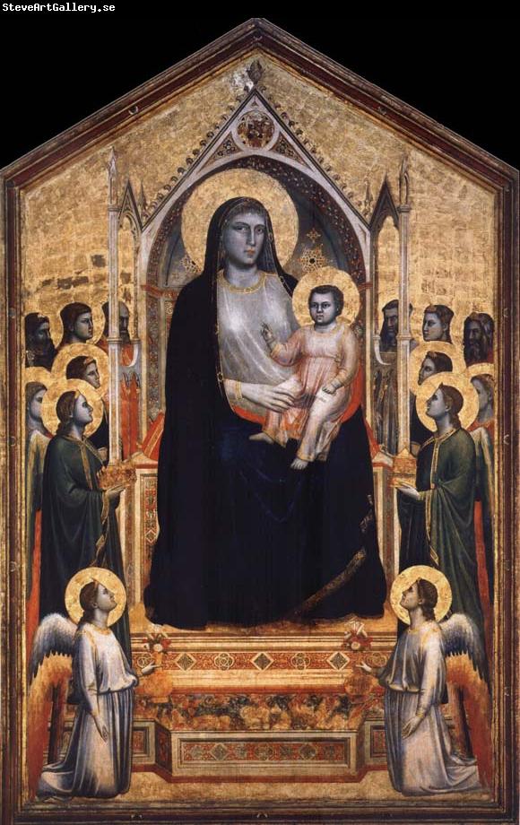 GIOTTO di Bondone Throning God mother with the child